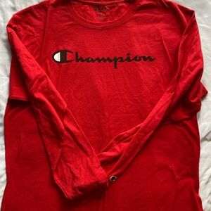 Red champion long sleeve shirt